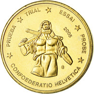 Suisse, 10 Euro Cent, 2005, Unofficial Private Coin, SPL, Laiton - Privéproeven