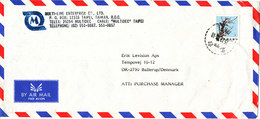 Taiwan Air Mail Cover Sent To Denmark 15-12-1986 Single Franked - Corréo Aéreo