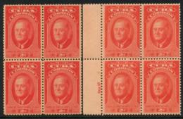 CUBA - 1947 Roosevelt Issue ' National Livestock Exposition. Two (2) MNH Blocks Of 4. (E-513) - Unused Stamps