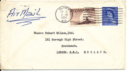 Canada Postal Stationery Cover Uprated And Sent To England Oliver 28-10-1960 - 1953-.... Reign Of Elizabeth II
