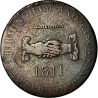 Monnaie, Grande-Bretagne, Warwickshire, Birmingham & Risca, Penny Token, 1811 - Autres & Non Classés