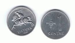 LITUANIA - 1 Centas 1991  KM85 - Lithuania