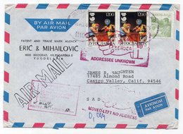 1988 YUGOSLAVIA,SERBIA,BELGRADE TO USA,BOXING,SEOUL OLYMPICS,RETURNED USA TO YU, ADDRESSEE UNKNOWN - Luftpost