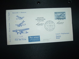 LETTRE TP AVION 34 OBL.31-10 1958 HELSINKI GENEVE 1ère LIAISON RETOUR - Covers & Documents