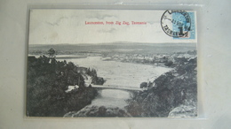 Launceston, From Zig Zag, Tasmania 1911- Timbre Avec Beau Tampon Et Surcharge 1 1/2d. Et Tampon Seine Et Marne Verso - Lauceston