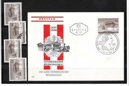 6014t: Österreich 1961, Parlament Als Sitz Des Rechnungshofs, Beleg Und 4 Postfrische/ Gestempelte Briefmarken - Ringstrasse