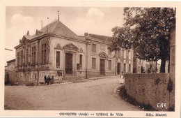 11 . CONQUES . 4 CPA . VG . Rue . Eglise . Mairie . - Conques Sur Orbiel