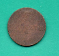 ITALIA-STATI  3 CENTESIMI 1822  KM-c2.2 - Feudal Coins