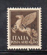 1129 490 - ITALIA RSI 1944 ,  Posta Aerea 50 Cent * Linguella (M2200) - Luftpost