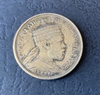 ETIOPIA Moneta 1/4 BIRR 1887 - 1895 ARGENTO - Menelik II (1889-1913) - Aethiopien