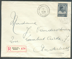 2Fr45 Prince BAUDOUIN Obl. Sc BRUXELLES 1 Sur Lettre Recommandée Du 13-I-1937 Vers Anderlecht - 15486 - Lettres & Documents