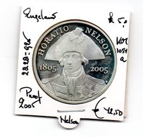 ENGELAND 5 POUND 2001 PROOF ZILVER HORATIO NELSON - 5 Pounds