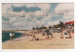 Paradise Beach , Nassau , Bahamas , Carte , Postcard Circulée En 1938 , Timbre Enlevé . - Bahamas