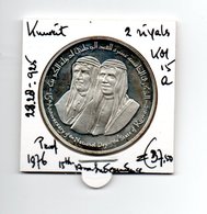 KUWEIT 2 RIYALS 1976 ZILVER PROOF 15th ANNIVERSARY OF INDEPENDENCE - Koweït