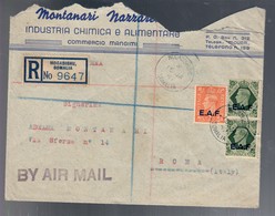 E.A.F. EAF Raccomandara Registred Mail  Da Mogadishu 1947 COD.bu.353 - Occ. Anglo-américaine: Sicile