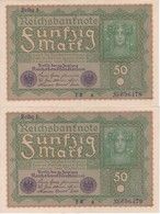 PAREJA CORRELATIVA  DE ALEMANIA DE 50 MARK DEL AÑO 1919 CALIDAD EBC (XF) (BANK NOTE) - 50 Mark