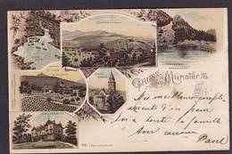 CPA Haut-Rhin 68 Munster Litho Gruss Circulé En 1898 Précurseur - Munster