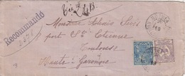 Lettre Recommandée Obl Nouméa Le 20 Janv 19 Sur N° 93 15c Violet Cagou Et 95 25c Bleu/vert Rade Pour Toulouse - Lettres & Documents