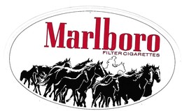 Autocollant - Sticker - MARLBORO Filter Cigarettes - Cow-boy, Cheval, Chevaux - Autocollants