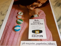ANCIENNE PUBLICITE MODE JEUNESSE MONTRE KELTON 1967 - Autres & Non Classés