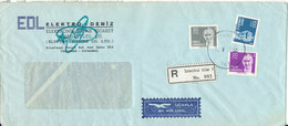 Turkey Registered Express Air Mail Cover Sent To Denmark Istanbul 18-5-1983 - Airmail