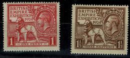 GREAT BRITAIN 1924 BRITISH EMPIRE EXHIBITION IN WEMBLEY MI No 166-7 MLH VF!! - Nuevos