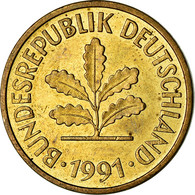Monnaie, République Fédérale Allemande, 5 Pfennig, 1991, Hambourg, SUP, Brass - 5 Pfennig