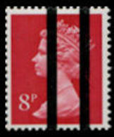 GREAT BRITAIN QII Elizabeth Machine Post Office Training 8p 2V  GB - Errors, Freaks & Oddities (EFOs