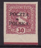 POLAND 1919 Krakow Fi 54 Mint Never Hinged Signed Schmutz IIC-96 Creased - Unused Stamps