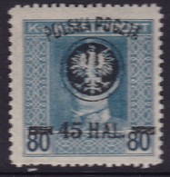 POLAND 1918 Lublin Fi 25b Mint Hinged Signed Korszen - Unused Stamps