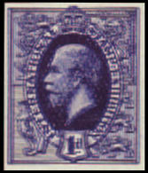 GREAT BRITAIN 1912 George V D.Viol.Blue 1d Int.Stamp Exhibition ESSAY IMPERF.ERROR:2Xprint - Probe- Und Nachdrucke