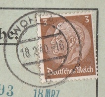 Deutsches Reich Karte Mit Tagesstempel Wohlau C 1940 RB Breslau Schlesien Werbung Hühner - Cartas