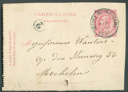 E.P. Carte-lettre 10c. Emission 1884 (type 46) Obl. Sc WAVRE-NOTRE-DAME 1890  - 15514 - Postbladen