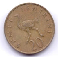 TANZANIA 1977: 20 Senti, KM 2 - Tansania