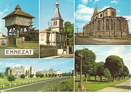 63 - ENNEZAT,  CARTE POSTALE ECOLE, EGLISE, MAISON DE RETRAITE, ETC... - Ennezat