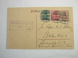 DANZIG , 1920 , Ganzsache - Postal  Stationery