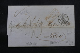 CUBA - Lettre De Habana Pour La France En 1850 , Voir Cachets Et Taxes D'acheminement - L 57615 - Prefilatelia