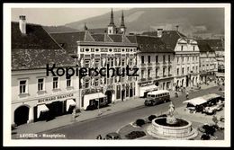 ALTE POSTKARTE LEOBEN HAUPTPLATZ BUS Markt Market Marché Steiermark Österreich Austria Cpa Ansichtskarte Postcard AK - Leoben