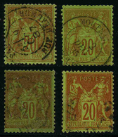 FRANCE - YT 96 - TYPE SAGE - LOT DE 4 TIMBRES OBLITERES - 1876-1898 Sage (Type II)