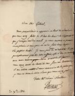 Jules Michelet Historien Républicain 20 DEC 1821 Texte Sur Son Futur Appartement - Sonstige & Ohne Zuordnung