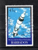 BARBADOS :   30° Anniv. Del 1° Uomo Sulla Luna  -   1 Val. Usato  -   20.07.1999 - North  America