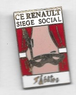 Pin's  Automobiles  RENAULT, C.E  RENAULT  SIÈGE  SOCIAL, Palette  Peintures, THÉÂTRE - Renault