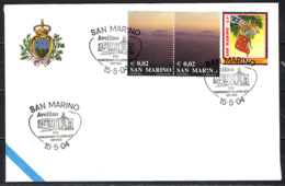 SAN MARINO - 15-5-2004 - AVELLINO - CONVEGNO FILATELICO IRPINO- ANNULLO SPECIALE - OBLITERATION SPECIALE - SONDERSTEMPEL - Cartas & Documentos