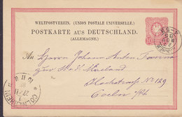 Deutsches Reich UPU Postal Stationery Ganzsache Entier ARNHEM (Netherlands?!) 1885 CÖLN A. RHEIN (Arr.) - Briefkaarten