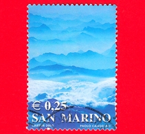 SAN MARINO - Usato - 2002 - Colori Della Vita - Paesaggio Montano (azzurro) - 0.25 - Gebruikt