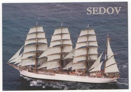 Russie Le Sedov - STS Sedov - Quatre-mats Barque. CPM Couleurs Avec Timbre Du Sedov De 1985 Et Cachet Illustré Du Navire - Rusland