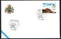 SAN MARINO - 16-4-2004 - DEDICATO ALLA CINA - ANNULLO SPECIALE - OBLITERATION SPECIALE - SONDERSTEMPEL - Brieven En Documenten