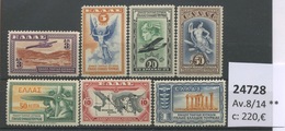 Grèce 1933.  Avions 8-14 **.  Yv Cote 220- Euros. Parfaits Et Très Frais - Ongebruikt