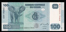 Banque Centrale Du CONGO  Billet 100 Francs  Eléphant / Barrage Hydroélectrique D' INGA II   31.07.2007  UNC - Democratic Republic Of The Congo & Zaire