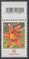 !a! GERMANY 2020 Mi. 3509 MNH SINGLE -coil- W/ Top Margin - Flowers: Daylily - Unused Stamps